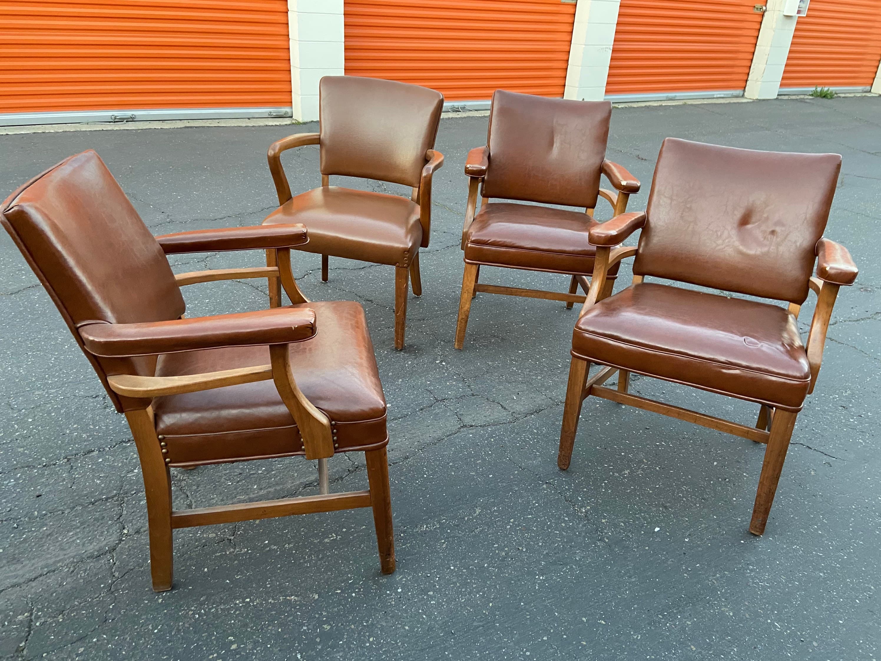 Vintage leather office chairs - Image 1