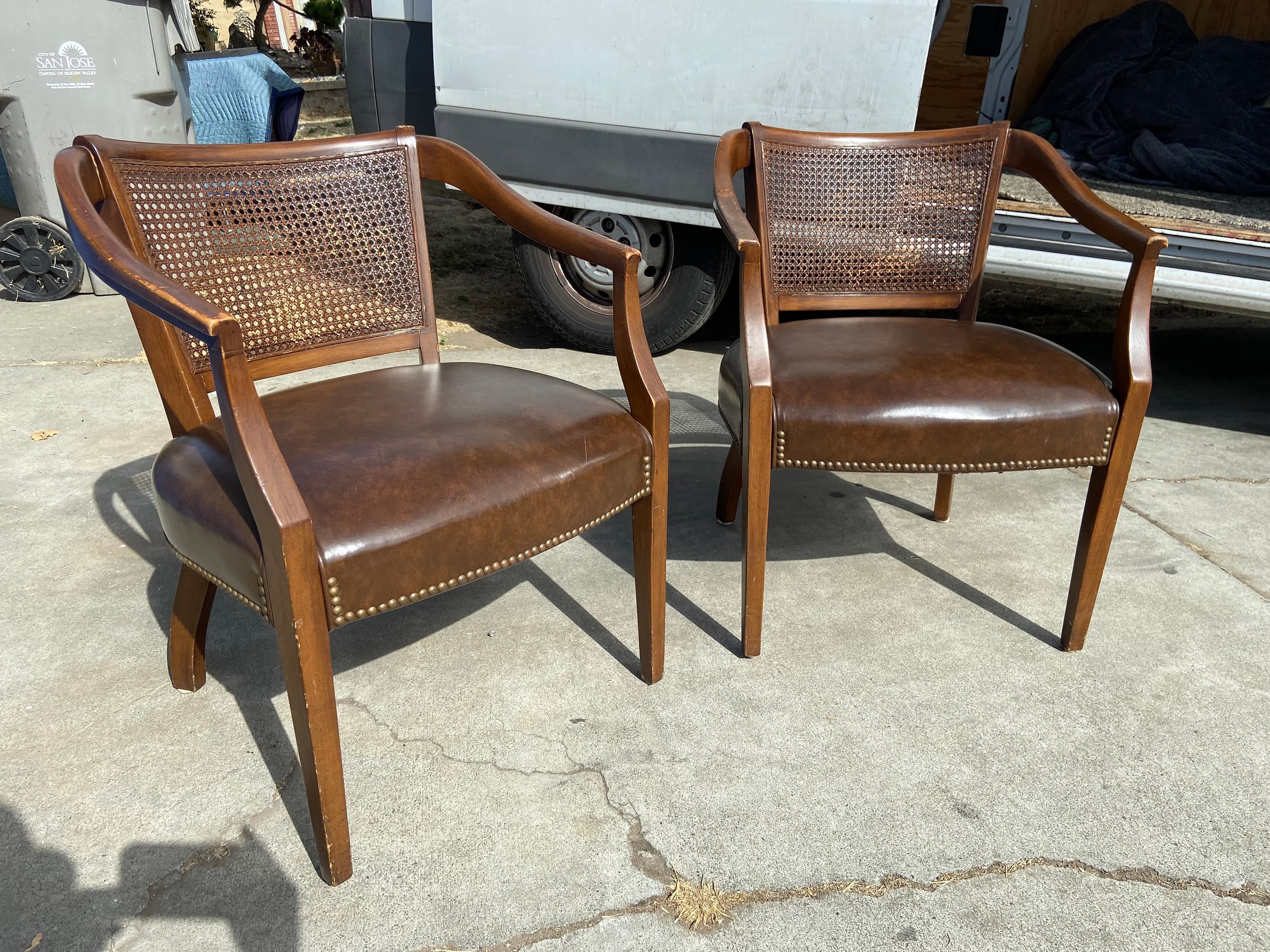 Shafer brothers vintage cane back side chairs - Image 1