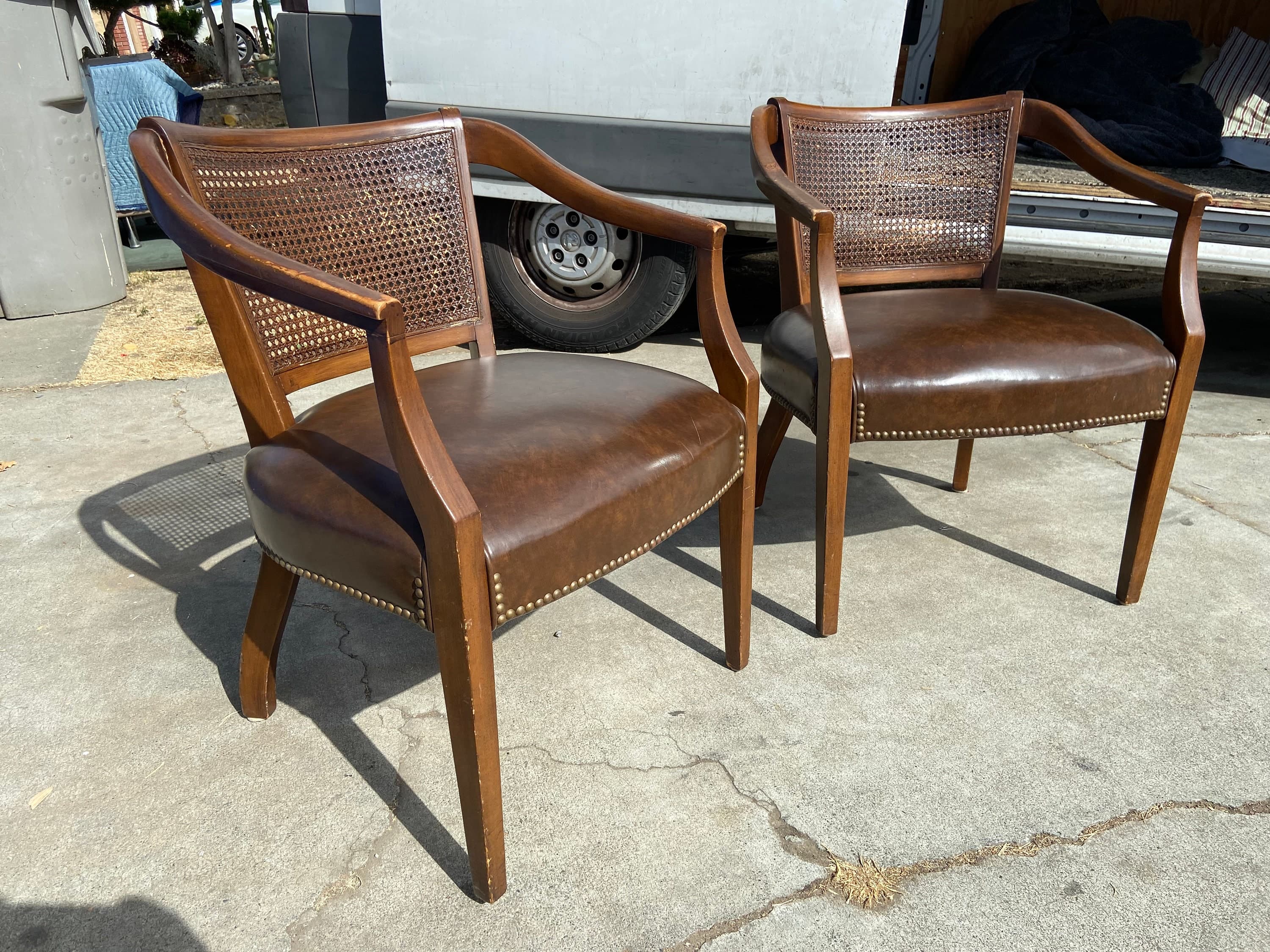 Shafer brothers vintage cane back side chairs - Thumbnail 7