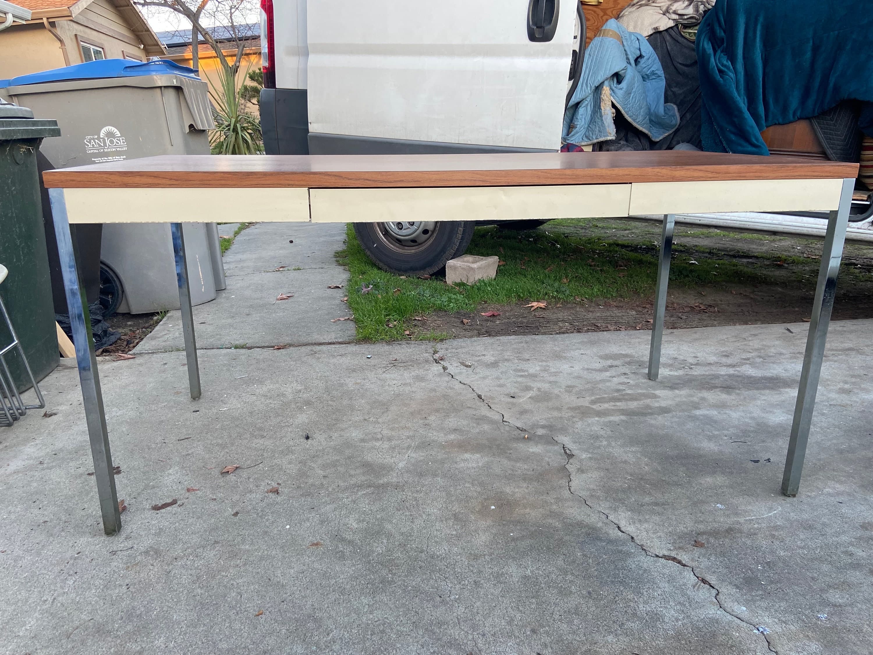 Steelcase vintage mid century modern metal table desk - Thumbnail 8