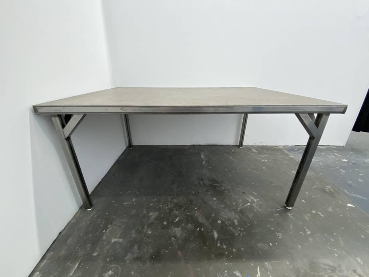 modern steel industrial metal kitchen conference table - Image 1