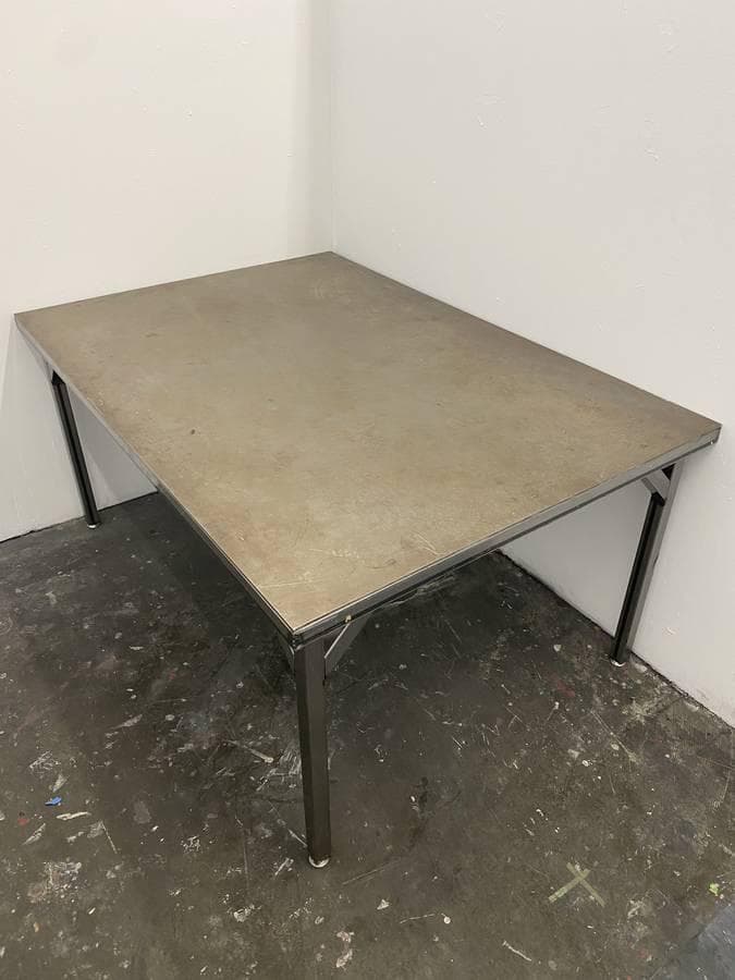 modern steel industrial metal kitchen conference table - Thumbnail 6