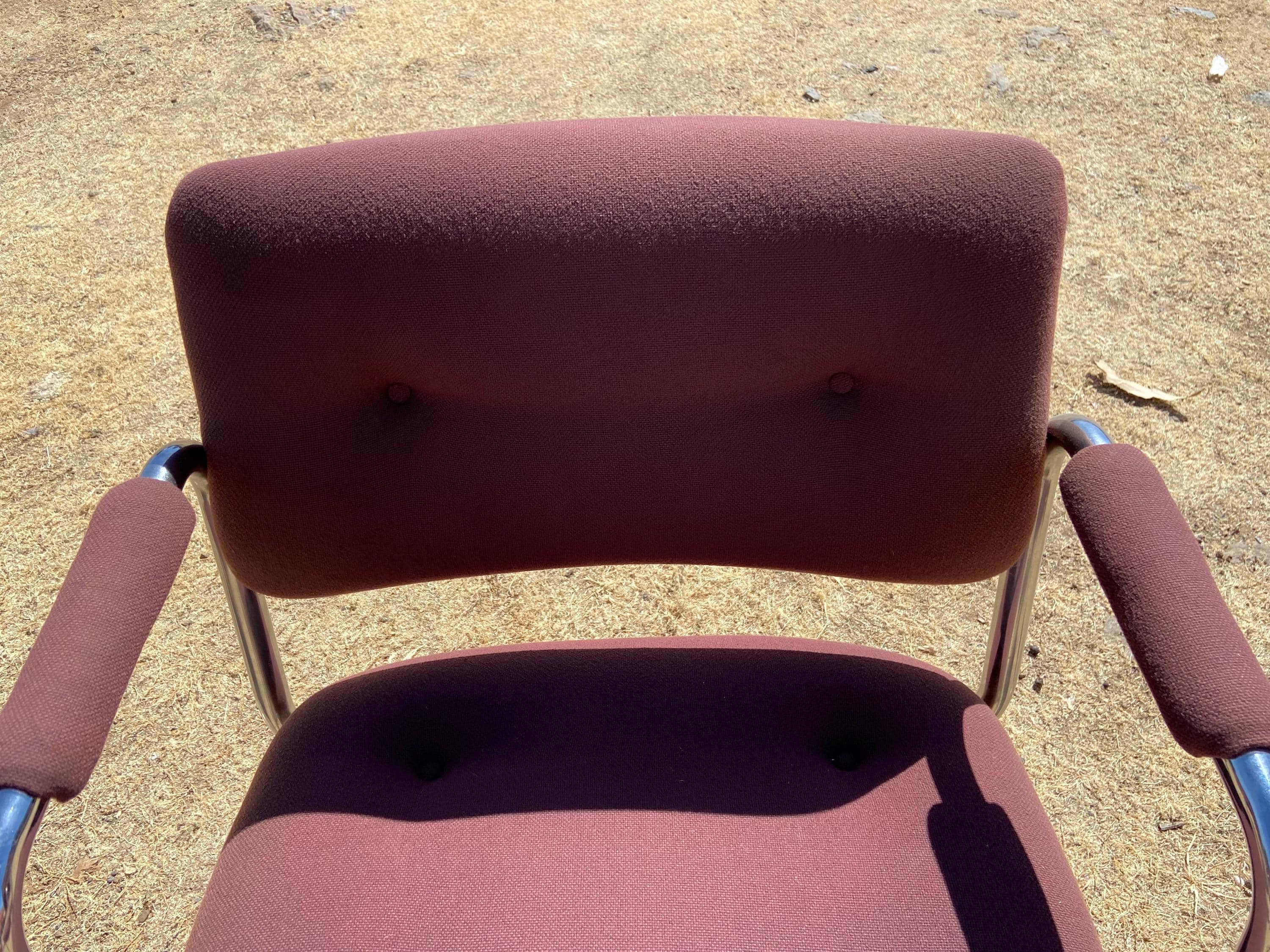 Steelcase Cantilevered chrome fabric accent chair set of 6 - Thumbnail 6