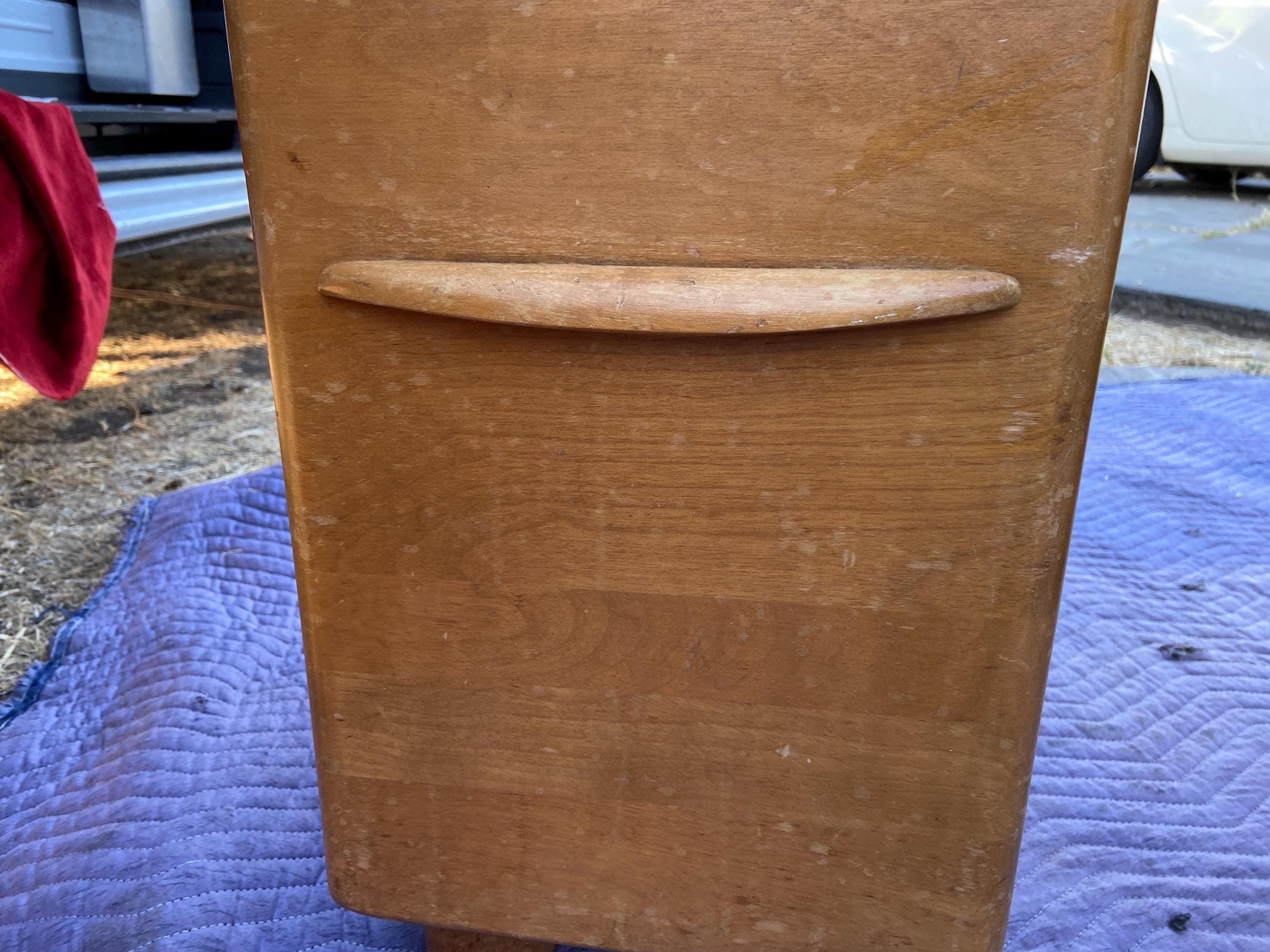 Heywood Wakefield vintage mid century modern office desk needs restoration - Thumbnail 4
