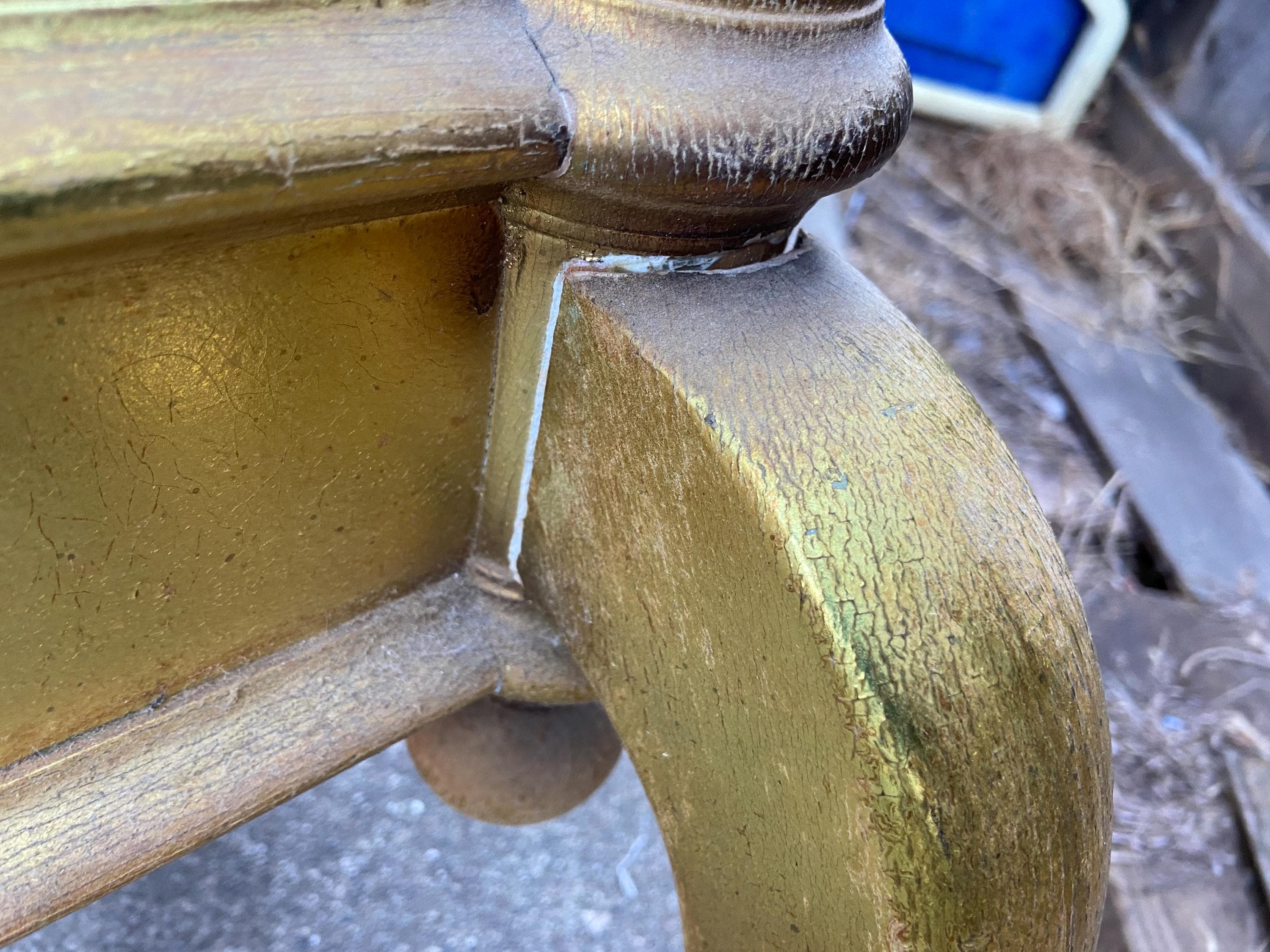 Vintage Mid Century Modern Hollywood Regency Giltwood Cheval Gold Mirror - Thumbnail 9