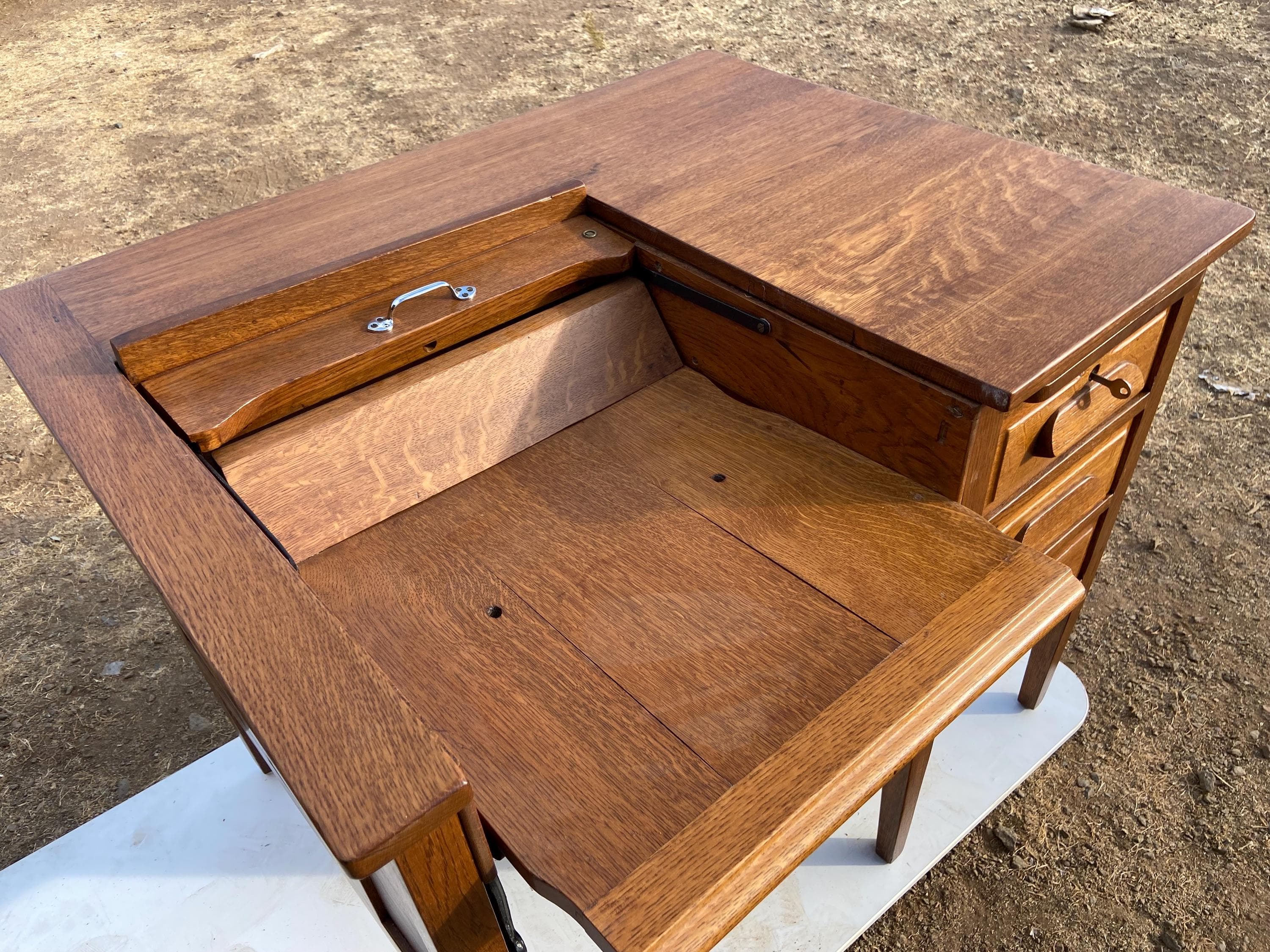 antique type writer desk some imperfections - Thumbnail 5