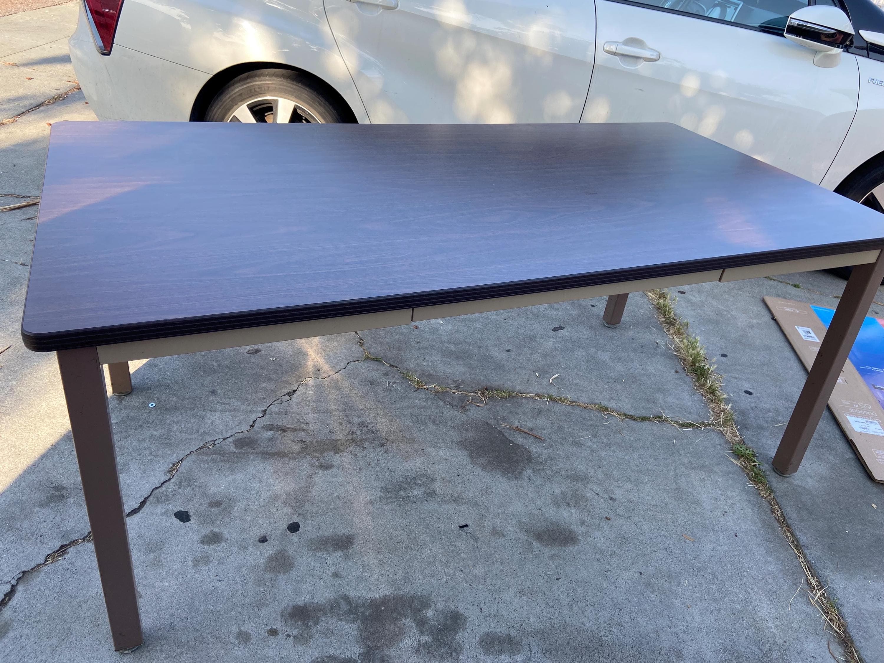 Hon vintage mid century modern tanker desk utility table - Thumbnail 10