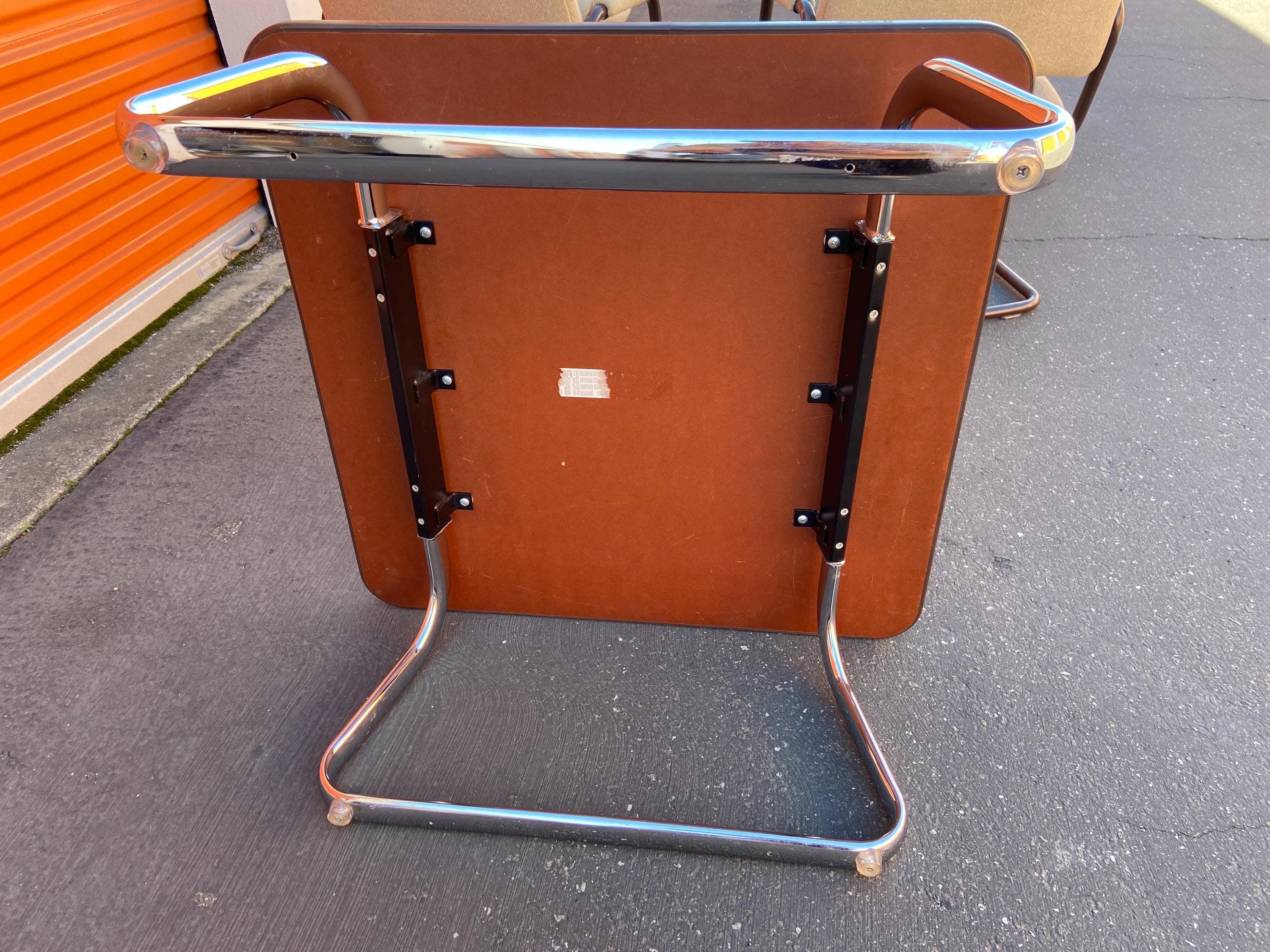 steelcase vintage mid century modern chrome tubular coffee table - Thumbnail 9