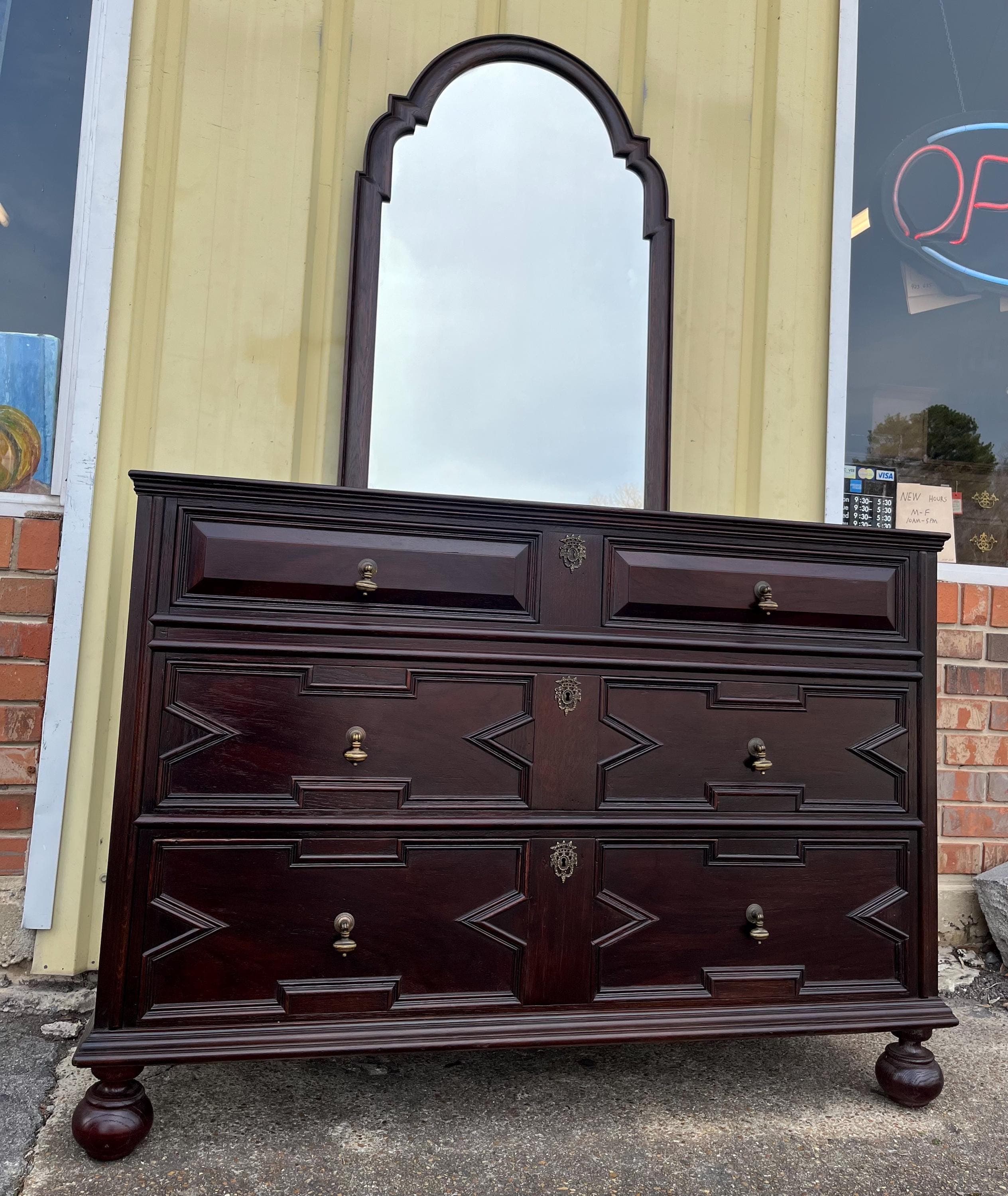 Antique John Widdicomb Dresser With Mirror - Thumbnail 3