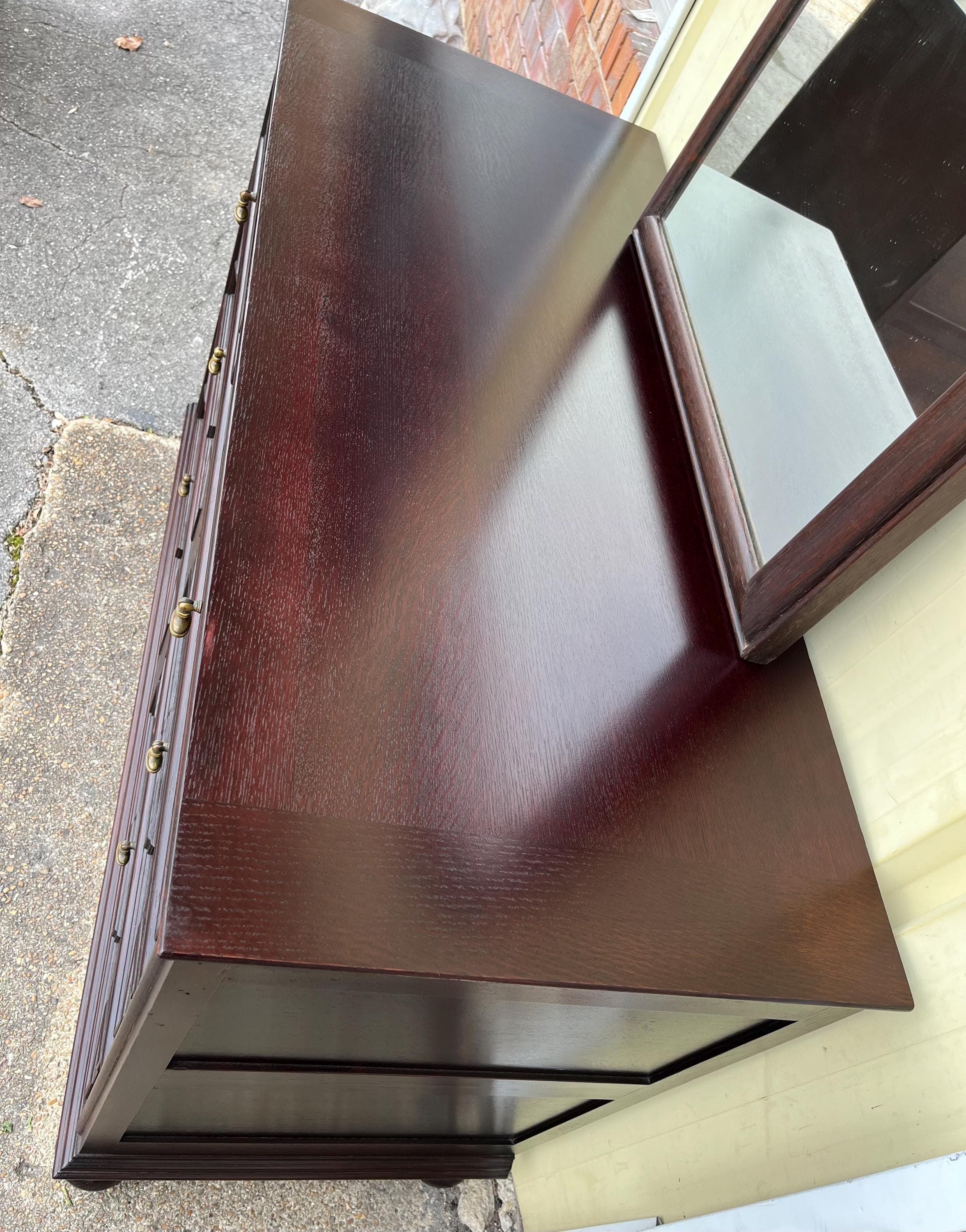 Antique John Widdicomb Dresser With Mirror - Thumbnail 4