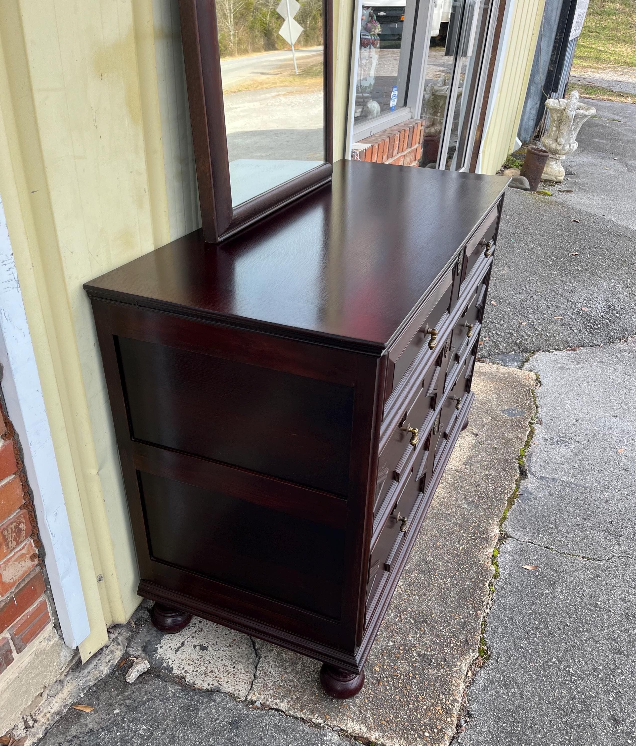 Antique John Widdicomb Dresser With Mirror - Thumbnail 7