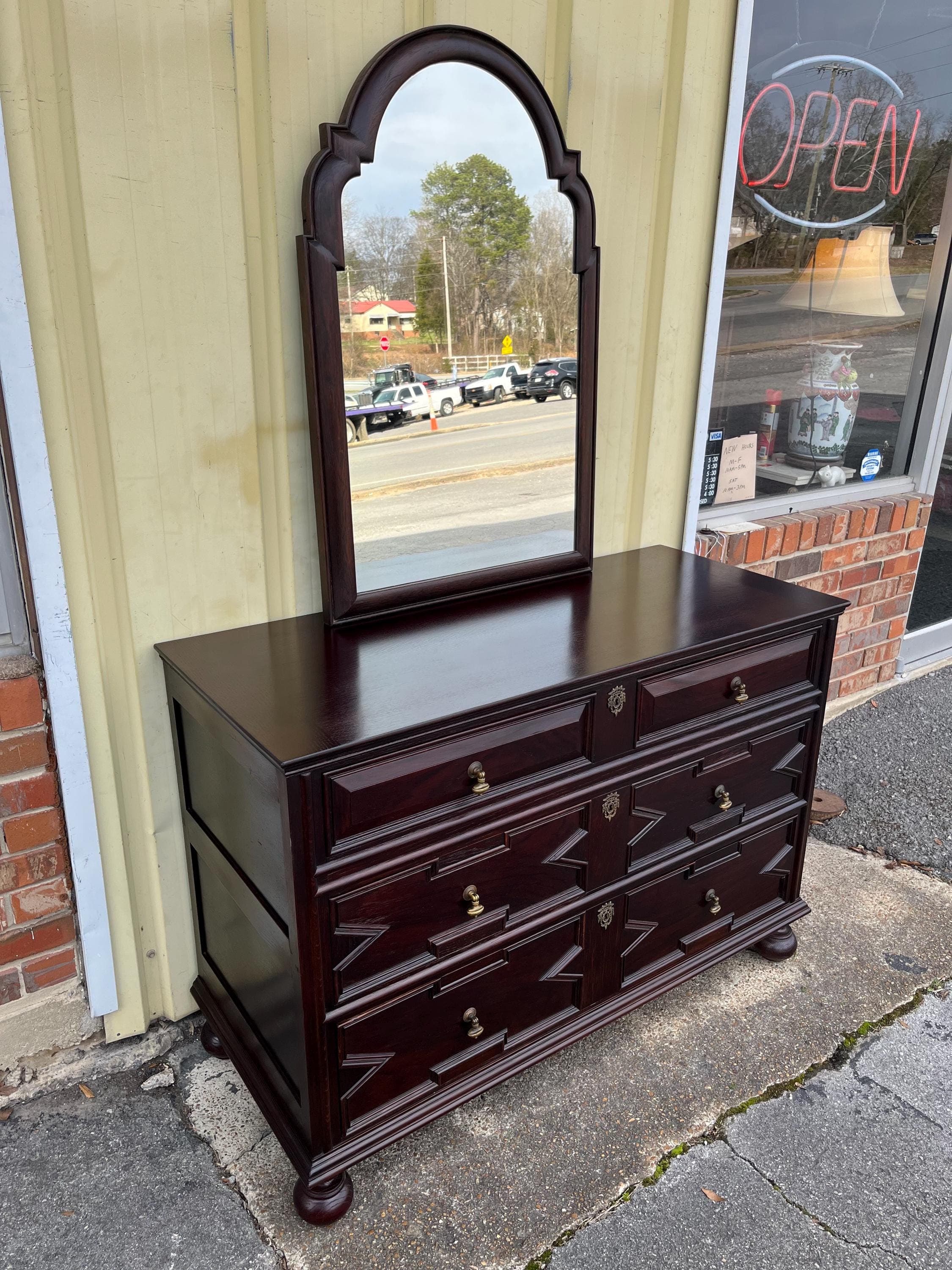 Antique John Widdicomb Dresser With Mirror - Thumbnail 8