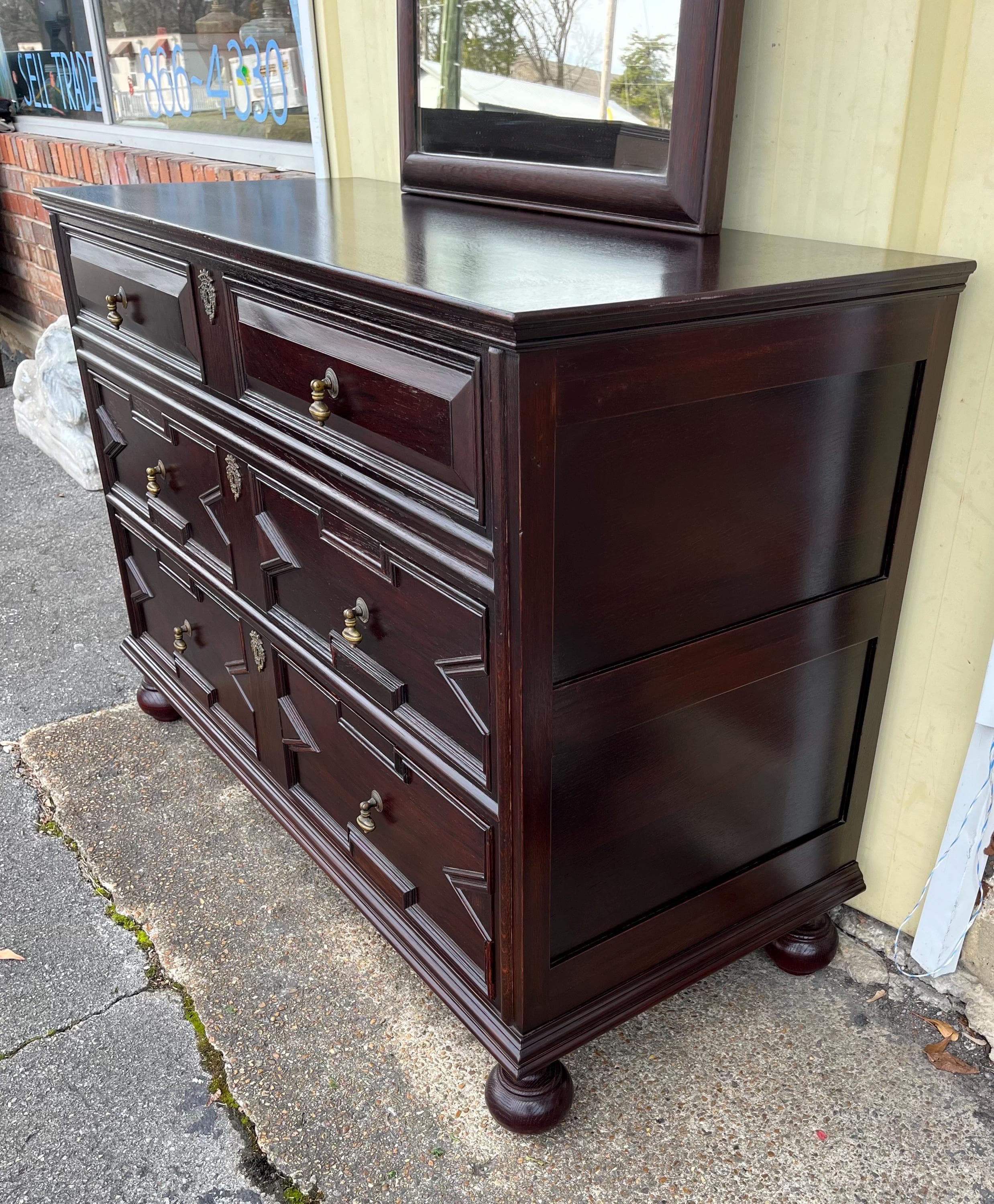 Antique John Widdicomb Dresser With Mirror - Thumbnail 6
