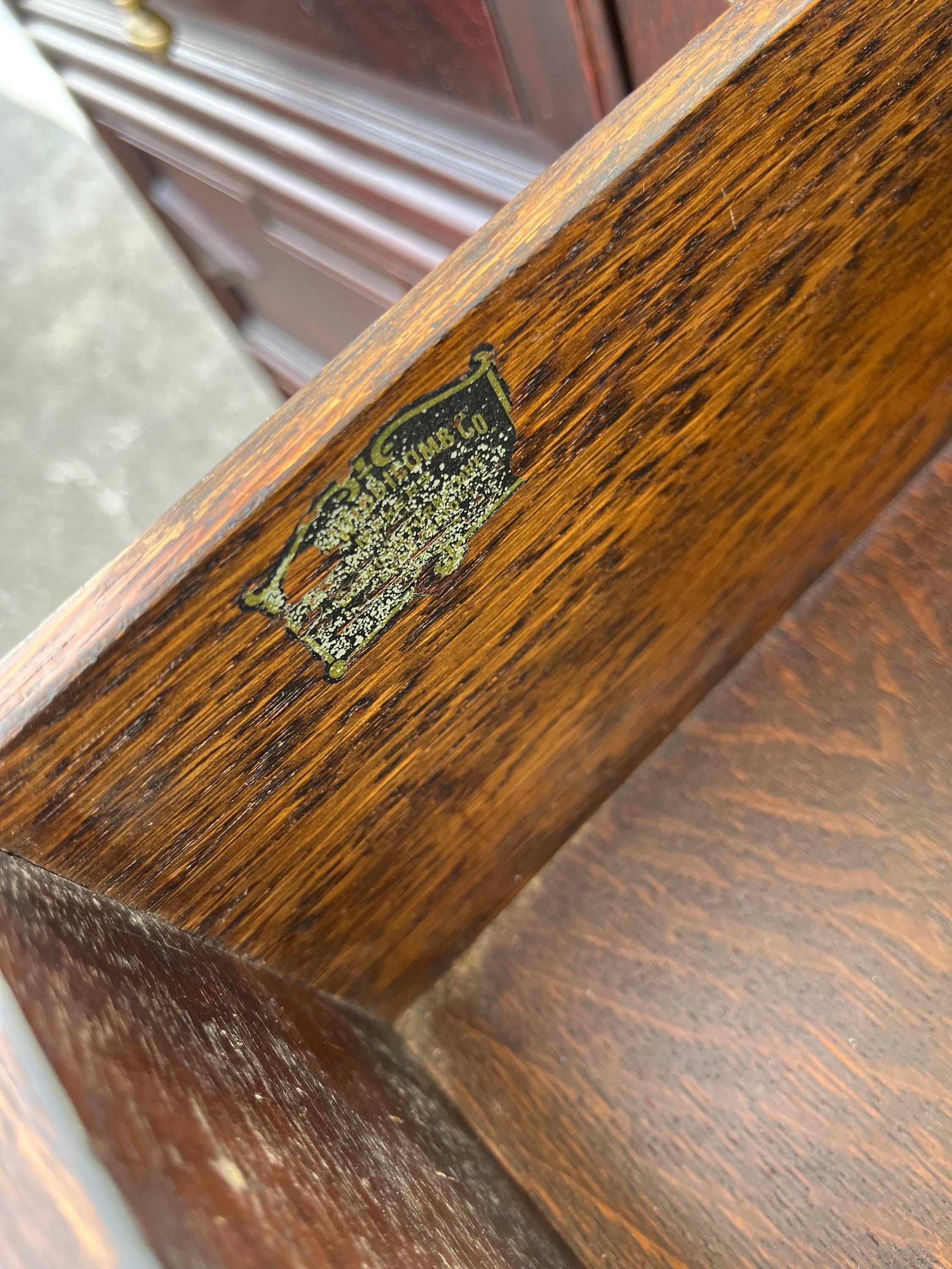 Antique John Widdicomb Dresser With Mirror - Thumbnail 12