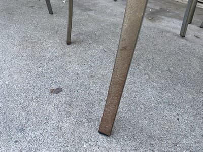 Late 20th Century Modern Shaver Howard Slatted Steel Back Dining or Side Chairs - Thumbnail 13