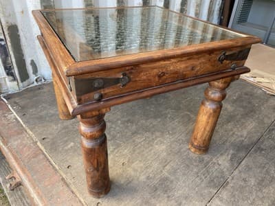 Vintage Rustic Side End Coffee Table - Thumbnail 4