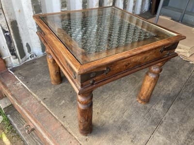 Vintage Rustic Side End Coffee Table - Thumbnail 3