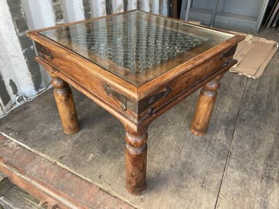 Vintage Rustic Side End Coffee Table - Thumbnail 6