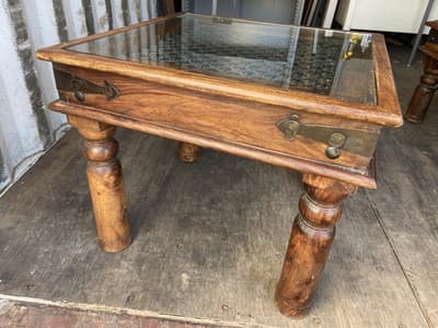 Vintage Rustic Side End Coffee Table - Thumbnail 5