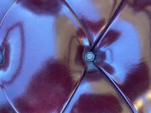 Pair of Queen Anne Mahogany Wing Oxblood Faux Leather Rolling Chairs - Thumbnail 3