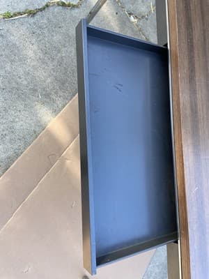 Steelcase Minimalist Vintage Mid Century Modern Metal Retro Tanker Utility Table - Thumbnail 3