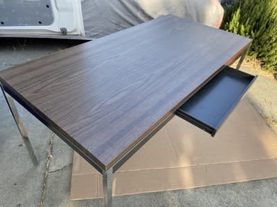 Steelcase Minimalist Vintage Mid Century Modern Metal Retro Tanker Utility Table - Thumbnail 8