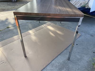 Steelcase Minimalist Vintage Mid Century Modern Metal Retro Tanker Utility Table - Thumbnail 6