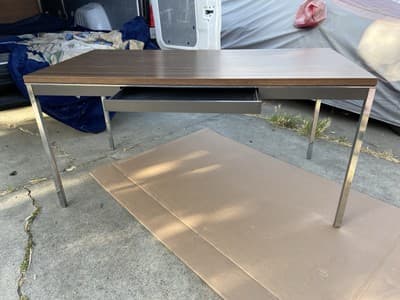 Steelcase Minimalist Vintage Mid Century Modern Metal Retro Tanker Utility Table - Thumbnail 12