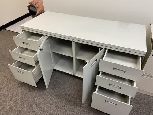 vintage Allsteel Credenza mid century industrial Sideboard Buffetanker Credenza - Thumbnail 16