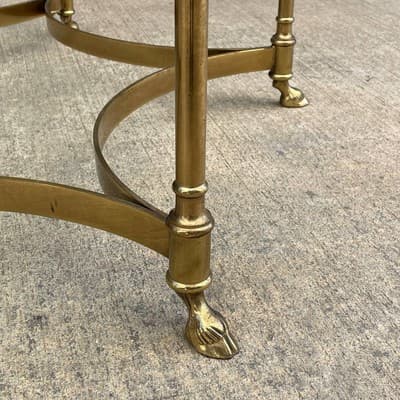 Vintage Labarge Brass  Hollywood Regency Hexagonal Coffee Table Glass - Thumbnail 10