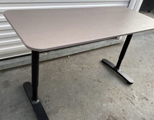 IKEA Bekant Adjustable Height Home Office Desk - 63 Inches, Grey Pick Up Only - Thumbnail 2