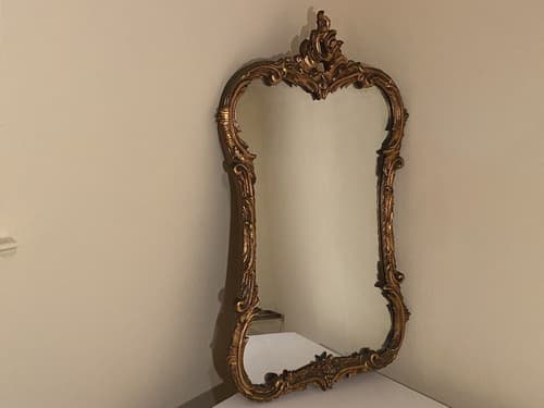 Antique Ornate Baroque French Style Gold Giltwood Carved Wood Mirror Late 19th c - Thumbnail 2