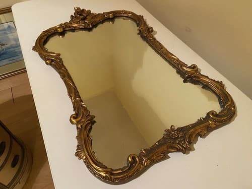 Antique Ornate Baroque French Style Gold Giltwood Carved Wood Mirror Late 19th c - Thumbnail 5