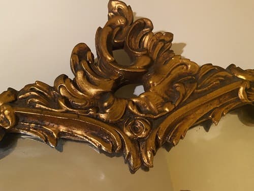 Antique Ornate Baroque French Style Gold Giltwood Carved Wood Mirror Late 19th c - Thumbnail 6