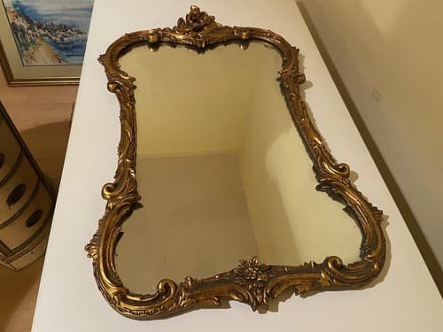 Antique Ornate Baroque French Style Gold Giltwood Carved Wood Mirror Late 19th c - Thumbnail 8