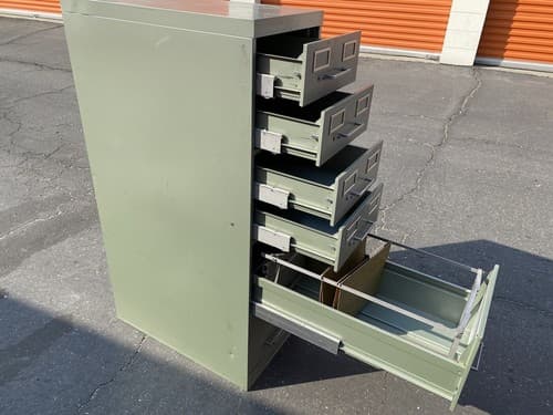 Vintage AllSteel Equipment Green Metal Industrial File Cabinet - Thumbnail 6