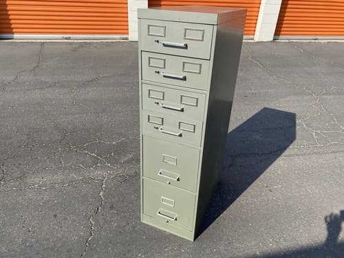 Vintage AllSteel Equipment Green Metal Industrial File Cabinet - Thumbnail 4