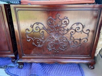 Vintage Mid Century Modern Oriental Rosewood Executive Desk - Thumbnail 6