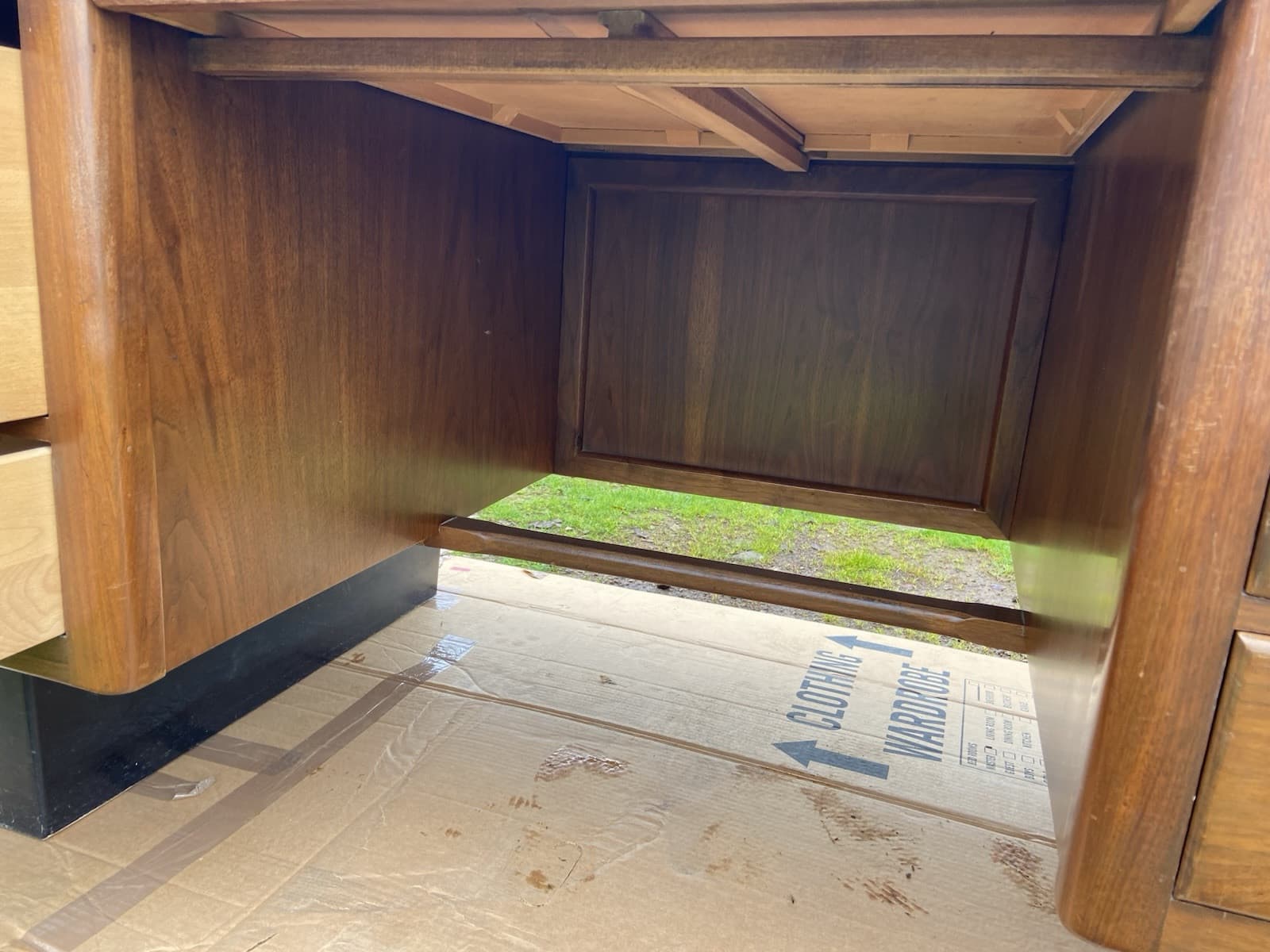 Vintage Mid Century Modern Wooden Tanker Desk - Thumbnail 11