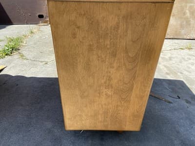 Mid Century Modern Desk Solid Maple Wood Heywood Wakefield Needs Restoration - Thumbnail 10