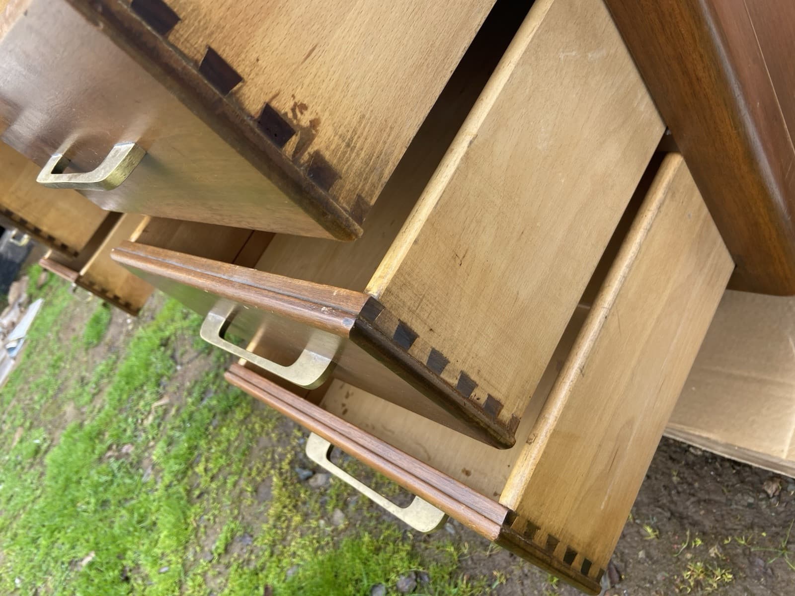 Vintage Mid Century Modern Wooden Tanker Desk - Thumbnail 13