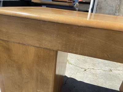 Mid Century Modern Desk Solid Maple Wood Heywood Wakefield Needs Restoration - Thumbnail 11