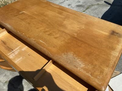 Mid Century Modern Desk Solid Maple Wood Heywood Wakefield Needs Restoration - Thumbnail 14