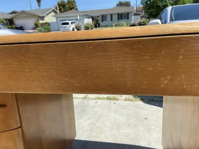 Mid Century Modern Desk Solid Maple Wood Heywood Wakefield Needs Restoration - Thumbnail 5