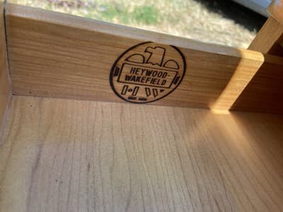 Mid Century Modern Desk Solid Maple Wood Heywood Wakefield Needs Restoration - Thumbnail 2