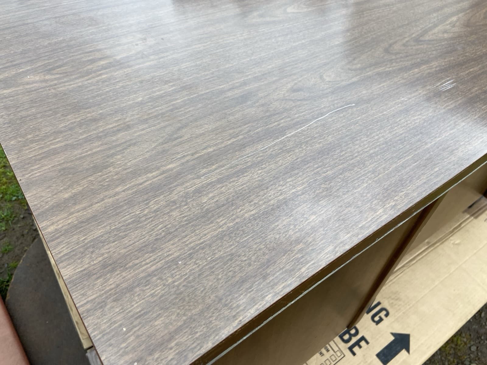 Vintage Mid Century Modern Wooden Tanker Desk - Thumbnail 23