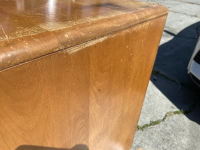 Mid Century Modern Desk Solid Maple Wood Heywood Wakefield Needs Restoration - Thumbnail 15