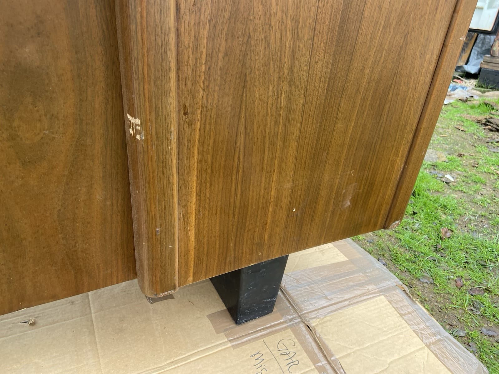 Vintage Mid Century Modern Wooden Tanker Desk - Thumbnail 16