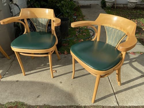 Vintage Pair of Bentwood Bistro Dining Chairs Thonet Style Mid Century Modern