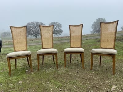 Vintage Mid Century Modern Cane Back by DREXEL Heritage Furniture Needs Cleaning - Image 1